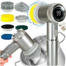 Elektrická čistiaca kefa 5v1 s LED diódami ELECTRIC CLEANING BRUSH - 