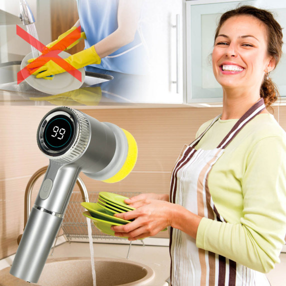 Elektrická čistiaca kefa 5v1 s LED diódami ELECTRIC CLEANING BRUSH