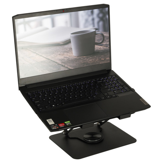 Laptop állvány állítható 360°-os ergonomikus 24x19 cm - Fekete