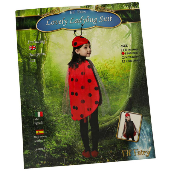 Katicabogár farsangi jelmez LOVELY LADYBUG SUIT méret: S (100-110 cm)