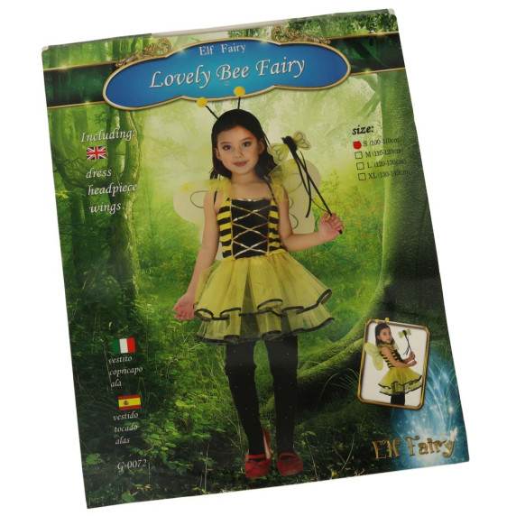 Gyermek jelmez Méhecske LOVELY BEE FAIRY - S-es méret (100-110 cm)