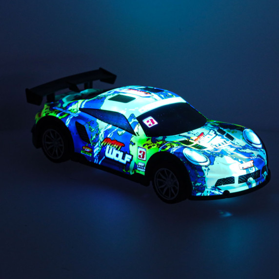 RC Športové autíčko na diaľkové ovládanie Inlea4Fun RACING SERIES - modré/zelené