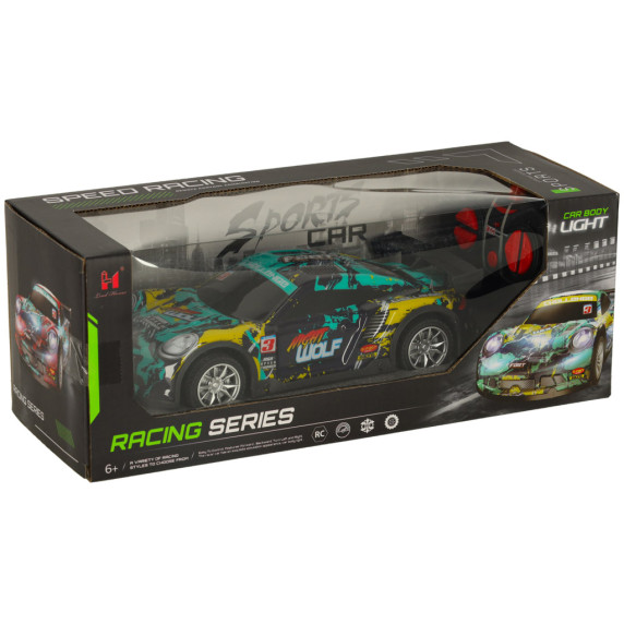 RC Športové autíčko na diaľkové ovládanie Inlea4Fun RACING SERIES - modré/zelené