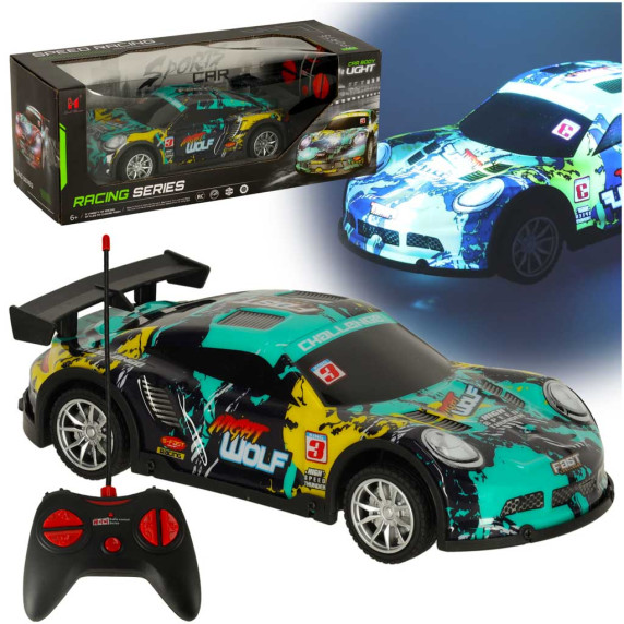 RC Športové autíčko na diaľkové ovládanie Inlea4Fun RACING SERIES - modré/zelené