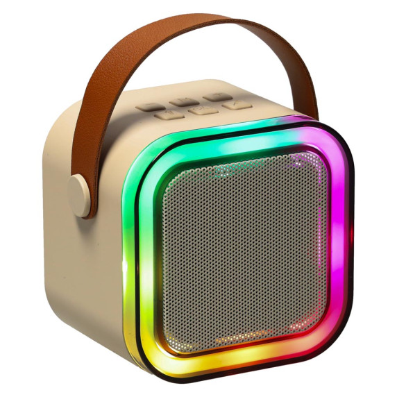 Karaoke sada prenosný reproduktor + 2 mikrofóny COLORFUL KARAOKE K12 - béžová
