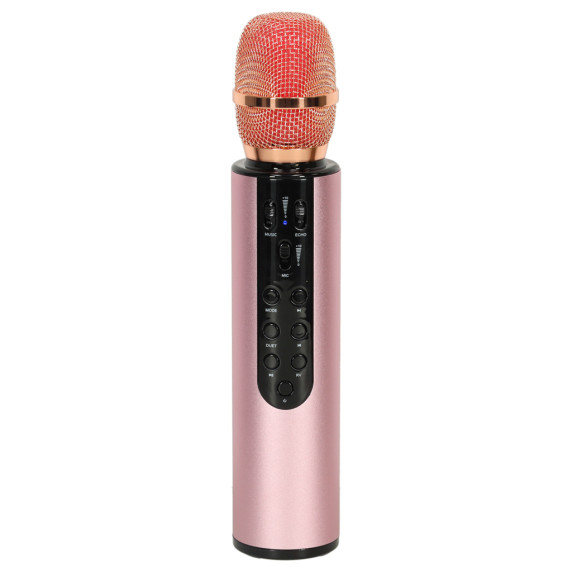 Bluetooth vezeték nélküli karaoke mikrofon PORTABLE KARAOKE MICROPHONE - Rózsaszín