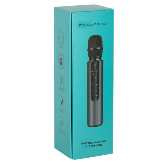 Bluetooth vezeték nélküli karaoke mikrofon PORTABLE KARAOKE MICROPHONE - Rózsaszín