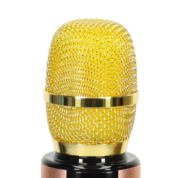 Bezdrôtový Bluetooth karaoke mikrofón PORTABLE KARAOKE MICROPHONE - zlatý