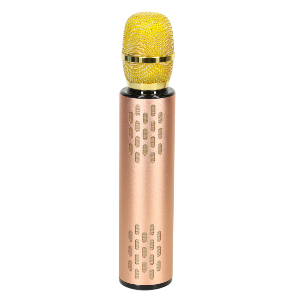 Bezdrôtový Bluetooth karaoke mikrofón PORTABLE KARAOKE MICROPHONE - zlatý