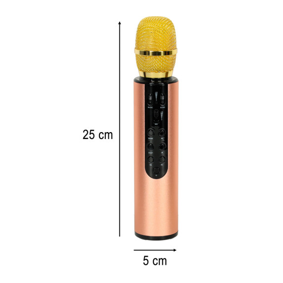 Bezdrôtový Bluetooth karaoke mikrofón PORTABLE KARAOKE MICROPHONE - zlatý