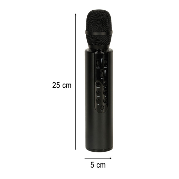 Bluetooth vezeték nélküli karaoke mikrofon PORTABLE KARAOKE MICROPHONE - Fekete