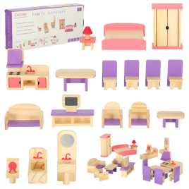 Mobilier pentru casă de păpuși din lemn Inlea4Fun - violet - 