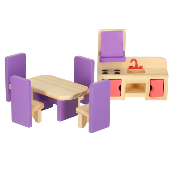 Mobilier pentru casă de păpuși din lemn Inlea4Fun - violet