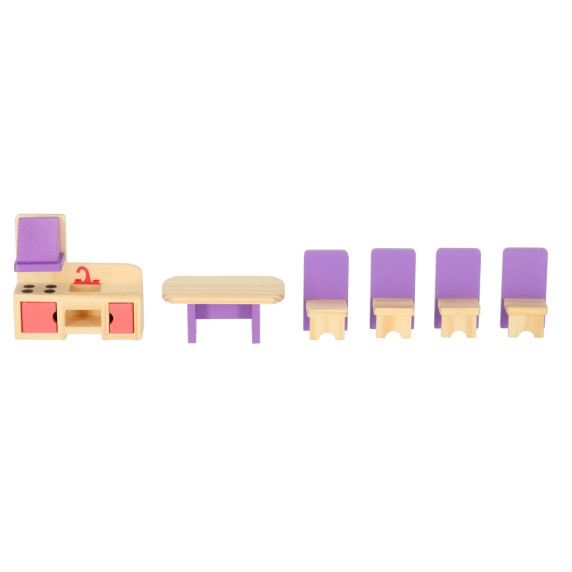Mobilier pentru casă de păpuși din lemn Inlea4Fun - violet