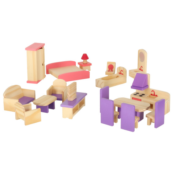 Mobilier pentru casă de păpuși din lemn Inlea4Fun - violet