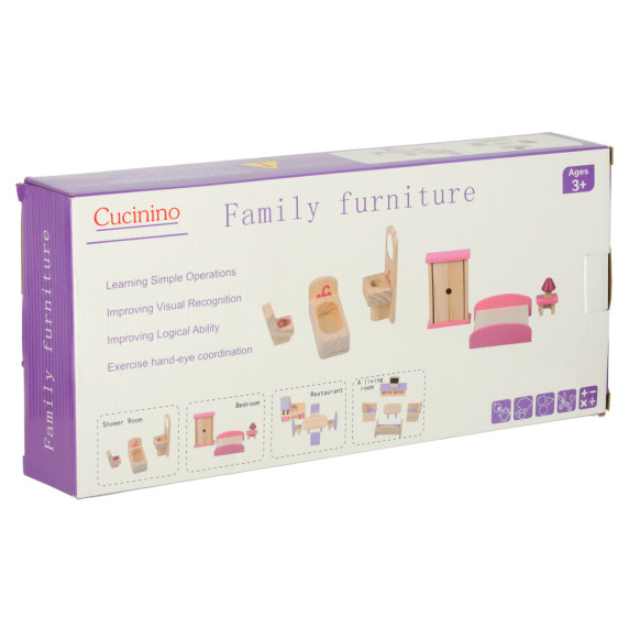 Mobilier pentru casă de păpuși din lemn Inlea4Fun - violet
