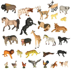 Set figurine  28 piese - Inlea4Fun ANIMAL WORLD - animale - 