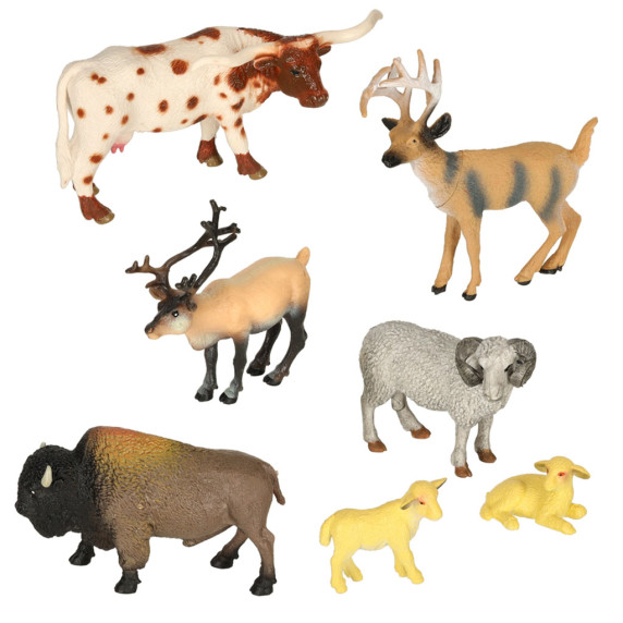 Set figurine  28 piese - Inlea4Fun ANIMAL WORLD - animale