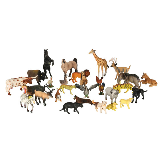 Set figurine  28 piese - Inlea4Fun ANIMAL WORLD - animale