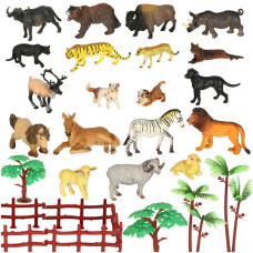 Set figurine  31 piese - Inlea4Fun ANIMAL WORLD – animale - 