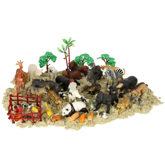 Set figurine 59 piese - Inlea4Fun ANIMAL WORLD - animale