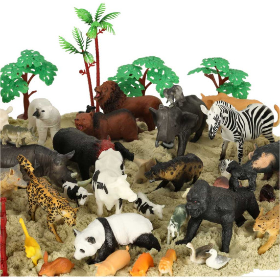 Set figurine 59 piese - Inlea4Fun ANIMAL WORLD - animale