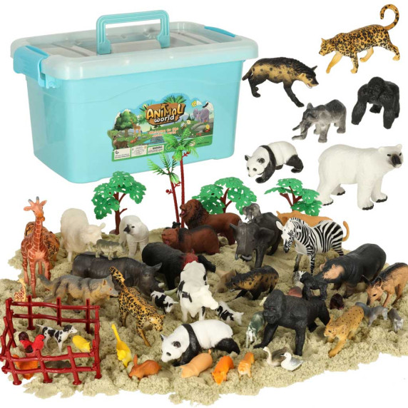 Set figurine 59 piese - Inlea4Fun ANIMAL WORLD - animale