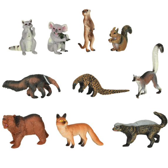 Set figurine animale de la grădina zoologică, 19 buc.