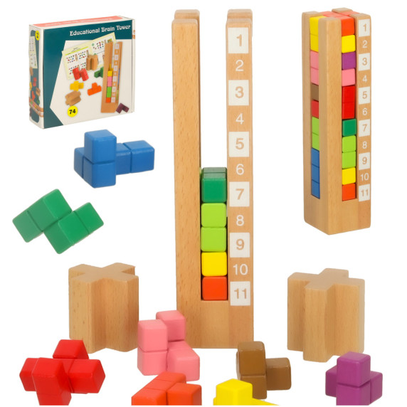 Drevená edukačná skladačka EDUCATIONAL BRAIN TOWER