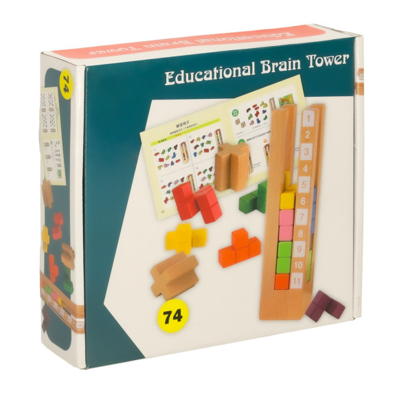 Drevená edukačná skladačka EDUCATIONAL BRAIN TOWER