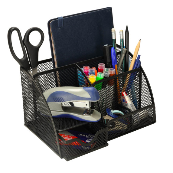 Organizator de birou din metal - 7 compartimente