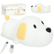 Lampă de noapte din silicon pentru copii -   PAPA PUPPY - cățel  15,5 cm - 