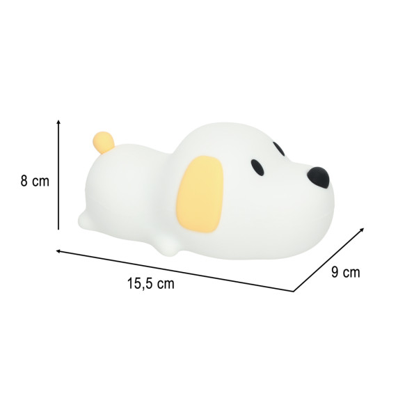 Lampă de noapte din silicon pentru copii -   PAPA PUPPY - cățel  15,5 cm