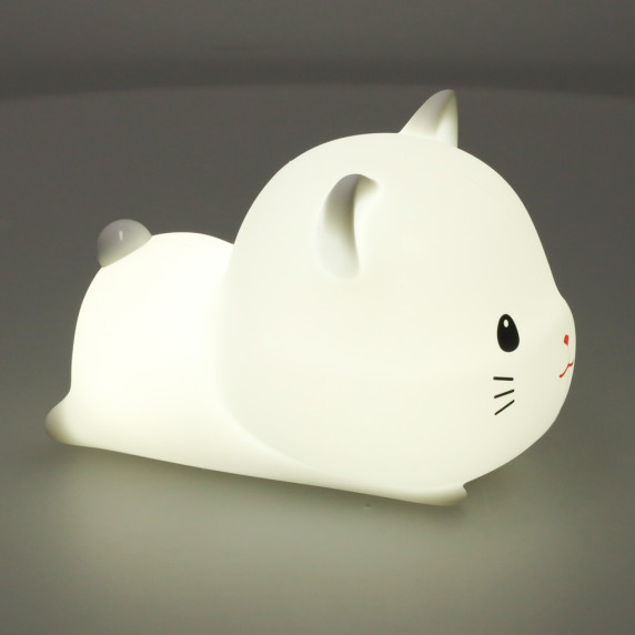 Lampă de noapte din silicon pentru copii -   PAPA CAT - pisică 15,5 cm