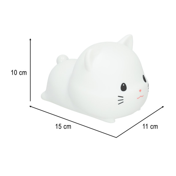 Lampă de noapte din silicon pentru copii -   PAPA CAT - pisică 15,5 cm