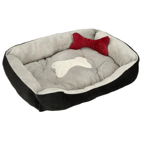 Kutyafekhely 60x45x15cm Inlea4Fun DOG BED 51590 - Fekete/fehér