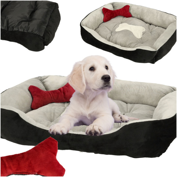 Kutyafekhely 60x45x15cm Inlea4Fun DOG BED 51590 - Fekete/fehér