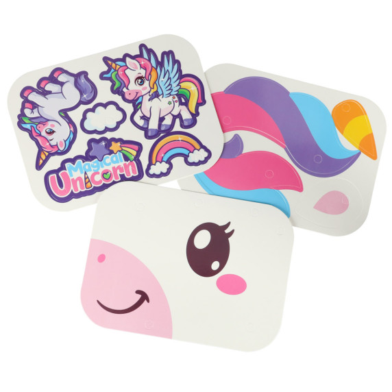 Építő kreatív készlet csavarhúzóval 285 darabos SCREW PUZZLE BOX Unicorn - rózsaszín