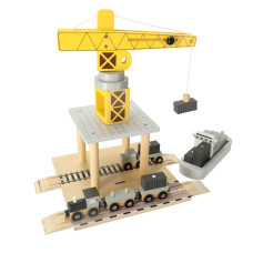 Macara din lemn port maritim - Inlea4Fun TRAIN SHIP WOODEN - 