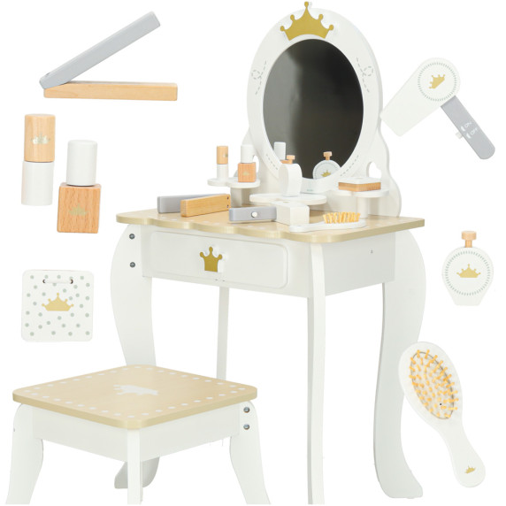 Fa szépítkező asztal ülőkével és kiegészítőkkel LULILO Bella