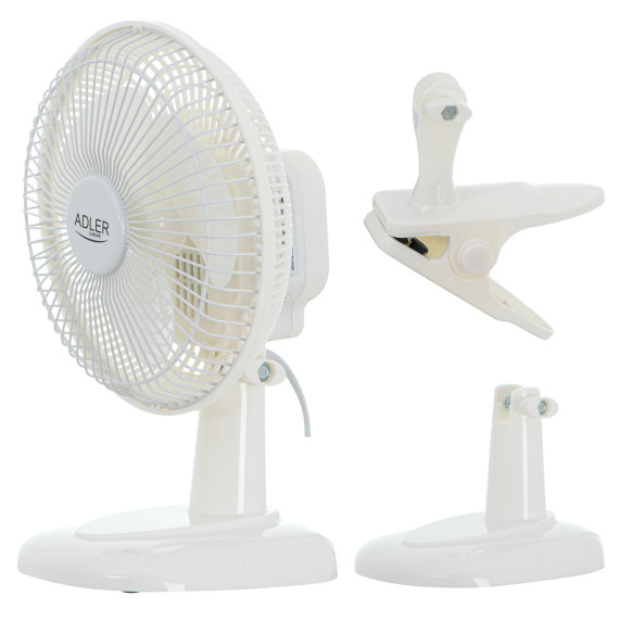 Asztali ventilátor csipesszel és állvánnyal 15 cm Adler AD 7317