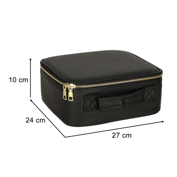 Organizator cosmetic cu oglindă - negru