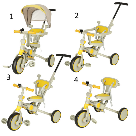 Tricikli Inlea4Fun TRIKE FIX V4 - Szürke/sárga