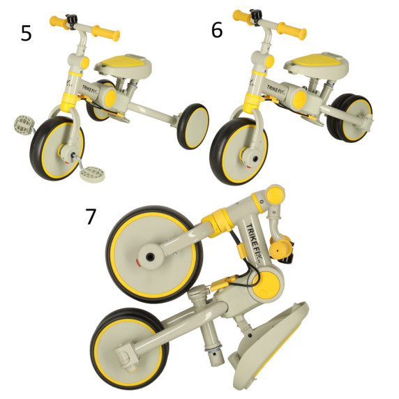 Tricikli Inlea4Fun TRIKE FIX V4 - Szürke/sárga