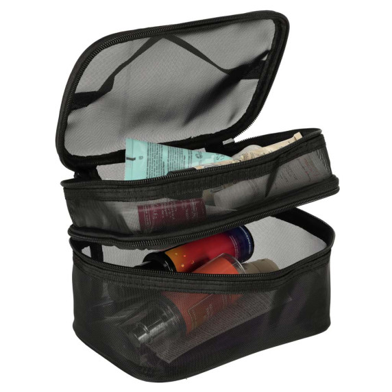 Geantă cosmetică de călătorie -  21 x 13,5 x 14 cm - negru