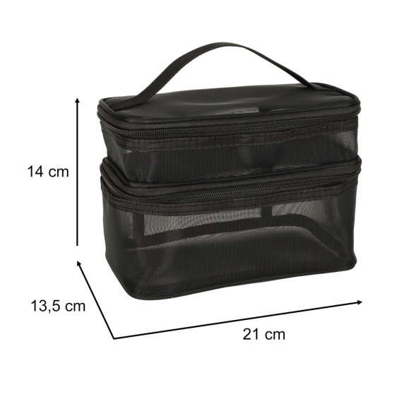 Geantă cosmetică de călătorie -  21 x 13,5 x 14 cm - negru
