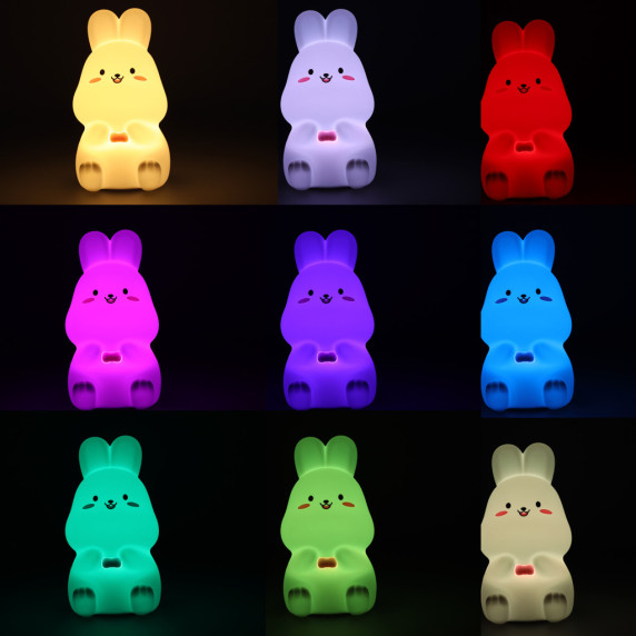 Szilikonos LED éjjeli lámpa LITTLE RABBIT - nyuszi