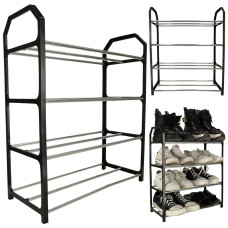 Suport de pantofi cu 4 rafturi SHOE RACK - negru - 