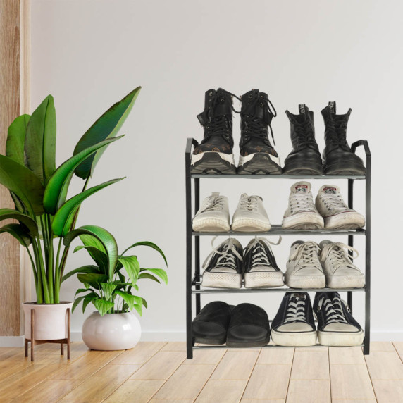 Cipőállvány 4 szintes SHOE RACK - Fekete