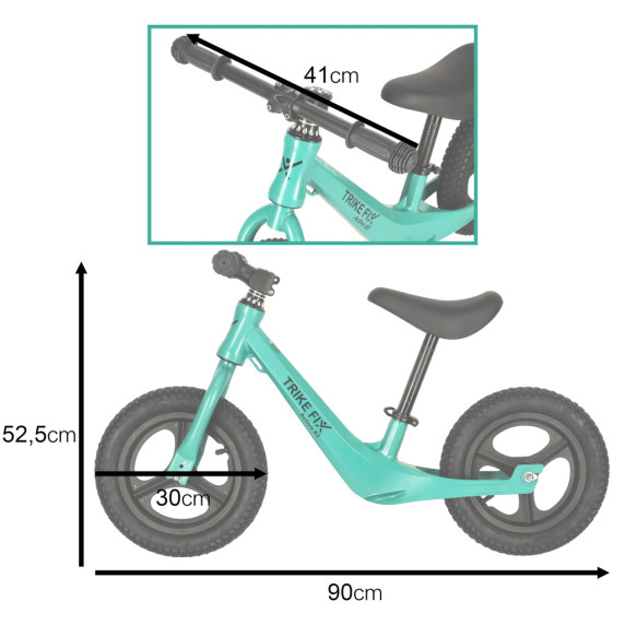 Bicicletă echilibru fără pedale - TRIKE FIX ACTIVE X2 - verde